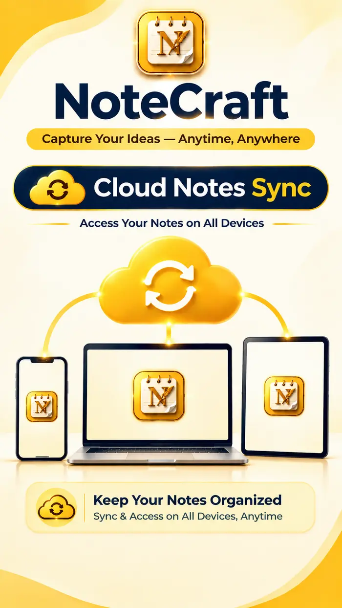 NoteCraft Cloud Notes Sync — access your notes across phone, laptop, and tablet